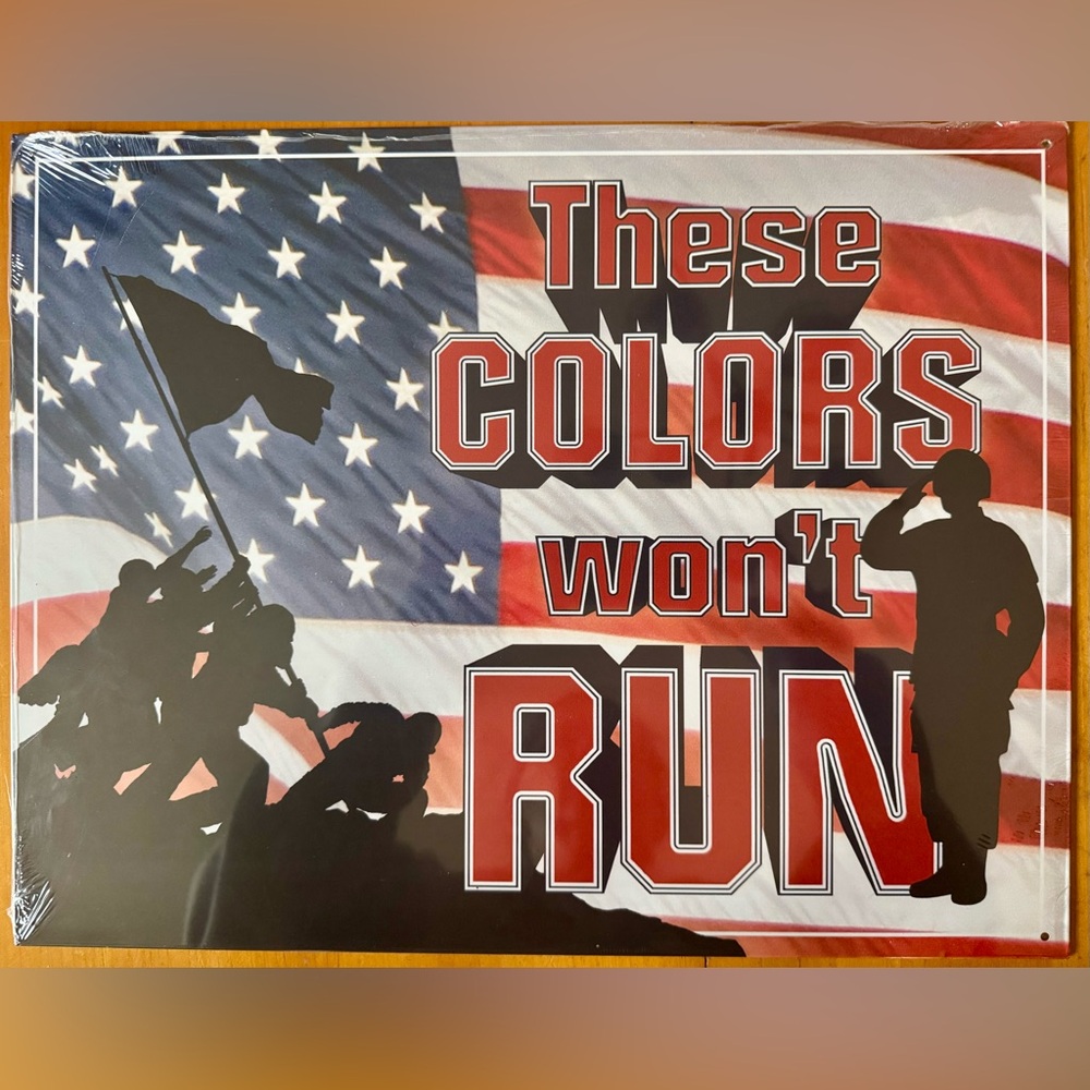 Patriotic 'These Colors Won't Run' Flag Wall Art